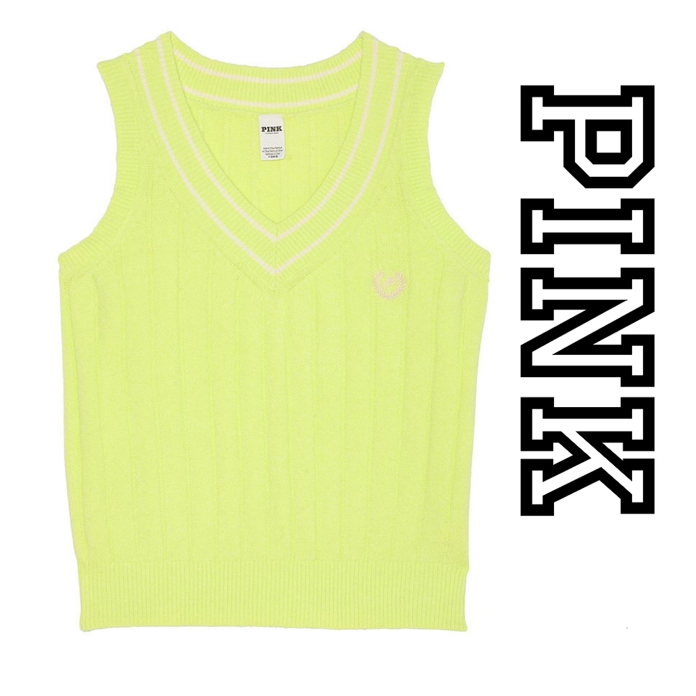 Victoria's Secret PINK - Collegiate Knit Sweater Vest - Medium - Picture 3 of 4
